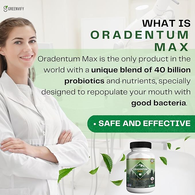 Oradentum Max Probiotic Supplement, 40 Billion CFU, 60 Capsules, 30 Day Supply (5)