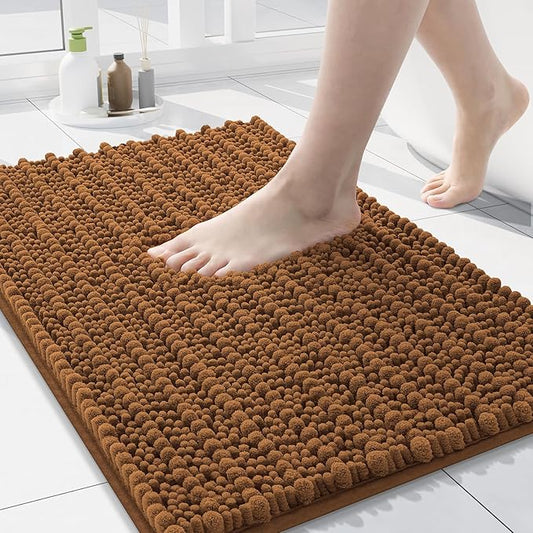 Arotive Luxury Chenille Bathroom Rug Mat, Extra Soft Thick Absorbent Shaggy Bath Rugs, Non-Slip Machine Wash Dry, Plush Bath Mats for Bathroom, Shower and Tub, 24x16, Ochre