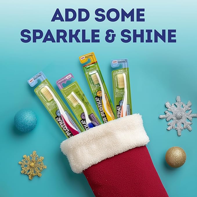 MOUTHWATCHERS Soft Flossing Toothbrushes for Kids, Yellow, Ultra Clean Manual Toothbrush for Sensitive Teeth & Gums, by Dr. Plotka