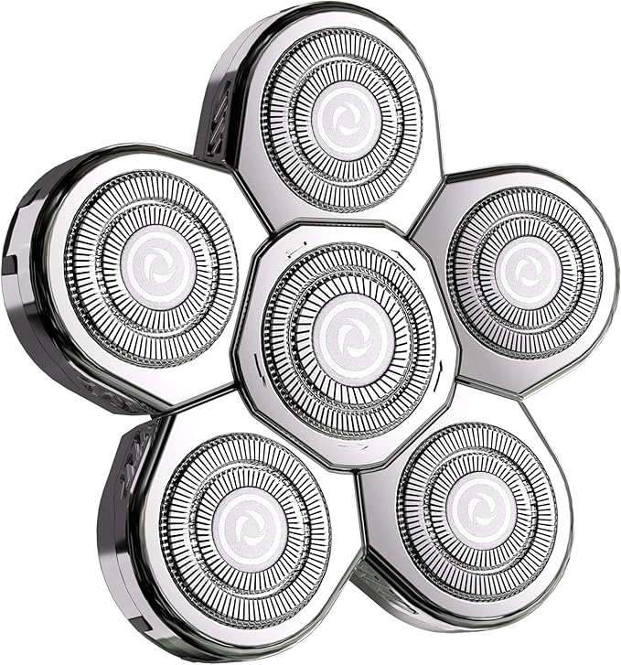 Universal Replacement Heads for Blade,Replacement Blades Compatible with Most Major Head Shaver Brands, Easy-to-Install Electric Razor Shaver Heads for Bald Men. (6 Silver)