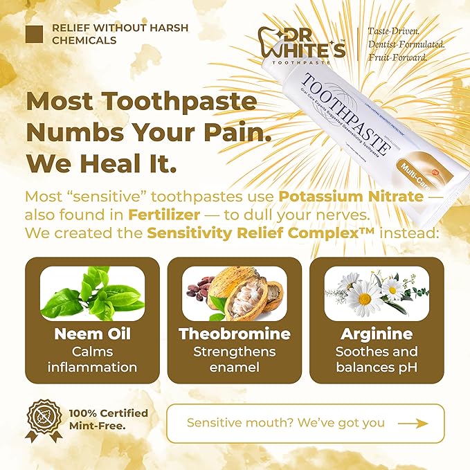 Dr. White’s Signature Flavor Trio — Bright Smile | Fluoride-Free Nano-Hydroxyapatite Toothpaste Set, 3 × 3.5 oz | Mint-Free | Dentist-Formulated | Enamel-Identical Mineral Care