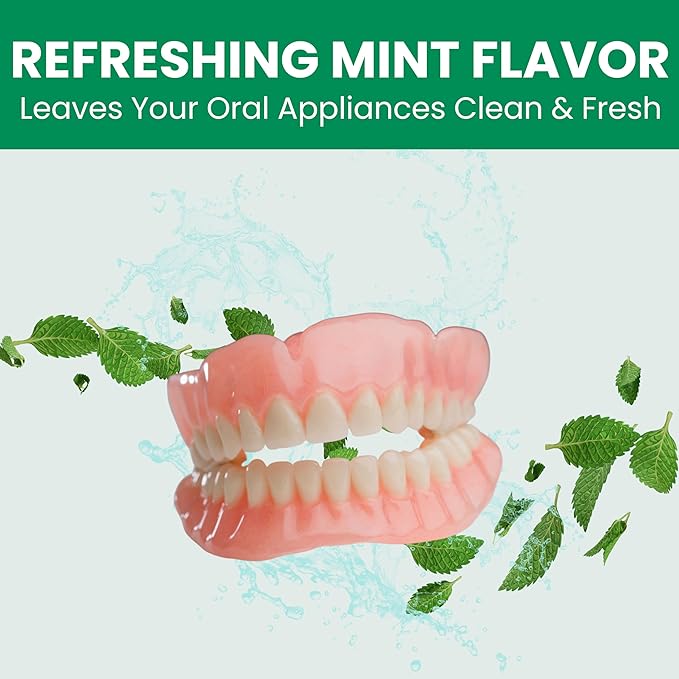 Pro Tech Retainer Cleaner - 180-220 Cleanings (0.17 Per Cleaning) 22 Pack/6 Month Supply - For Clear Aligners, Dentures, Retainers, Mouth Guards & Night Guards - Cleaning Crystals, Mint