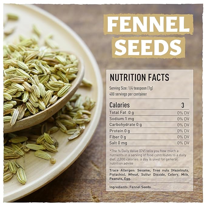 Eastanbul Fennel Seed, 14.1oz, Loose Fennel Tea, Hinoja Hierba, Ayurvedic & Culinary Seeds for Cooking & Herbal Teas, Natural, Whole, Suitable to Obtain Ground, Vegan, Gluten Free, Non GMO