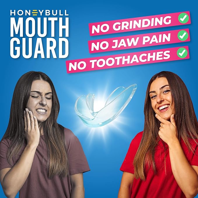 HONEYBULL Anti Grinding Guard Set [6 Pack - Thin] Comes in Smaller Size for Better Comfort | Comfortable Custom Mouth Guard for Nighttime Teeth Grinding