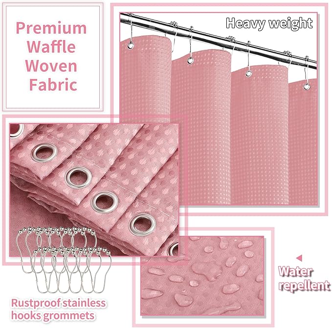 28PC Bathroom Set - Gorgeous Pink Bathroom Set, Bathroom Accessory Set, Pink Shower Curtain Set with 5PC Shower Caddies