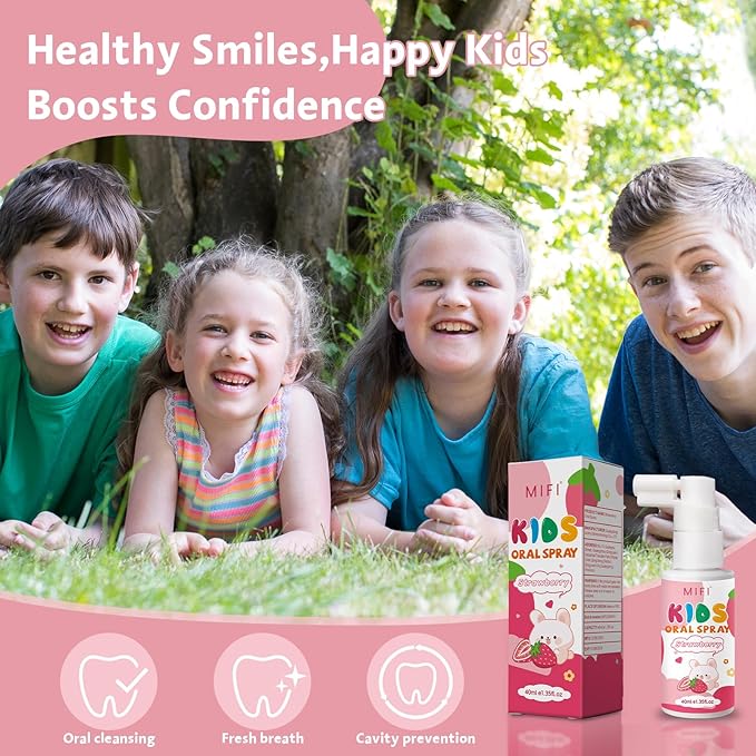 PEGO Kids Oral Spray, Toddler Toothpaste Helper for Fresh Breath,Fruit-Flavored & Portable, for Baby's Daily Oral Care (2Pack, Strawberry)