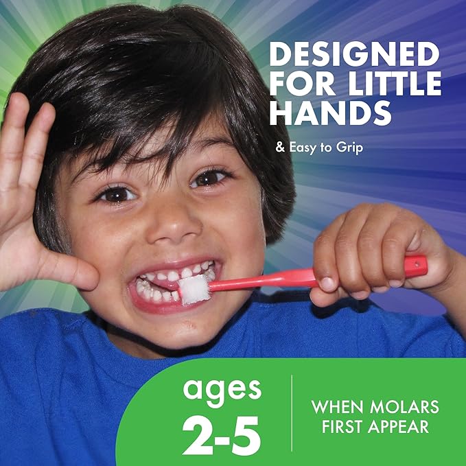 Brilliant Oral Care Child Toothbrush with Soft Bristles and Round Head, for a Kid Approved, Easy to Use All-Around Clean Mouth, Ages 2-5 Years, Pink, 3 Pack