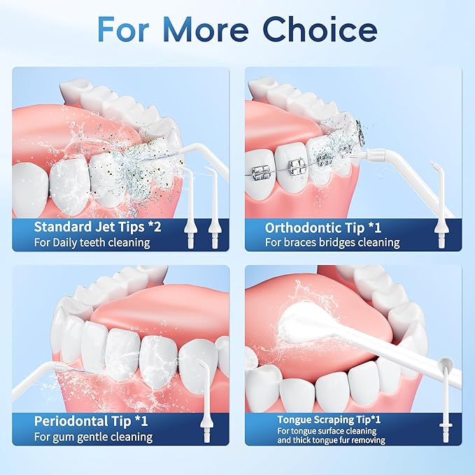 Cordless Water Flosser for Teeth Cleaning Pick, U-Shaped Flossing Head for 360° Deep Clean, 5 Modes & 9 Jet Tips, IPX7 Waterproof, Rechargeable & Portable Oral Irrigator for Travel, 350ML Large Tank