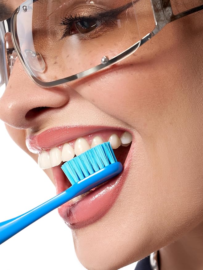 Medium Soft Toothbrush for Adults | Ultra-Dense Rounded Bristles | Gentle on Gums | Deep Plaque Removal | Whiter Smile | Suitable for Braces | 2 Pack Multicolor
