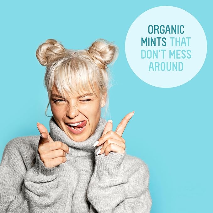 VerMints Organic Breath Mints PepperMint Candy Mints - Real Ingredients, Lasting Refresh - Travel Size Candies - Non-GMO, Vegan, Nut Free, Gluten Free & Kosher Peppermints - 100 Packets