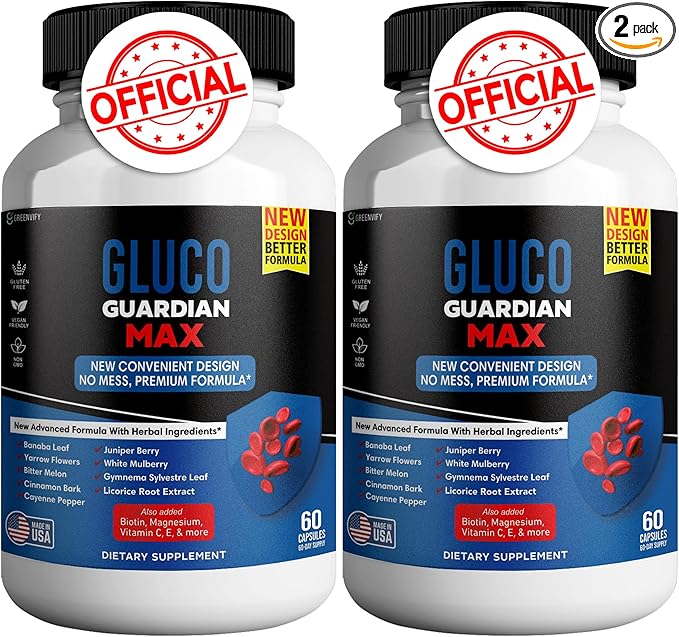 Gluco Guardian Max Advanced Wellness Support Capsules – Vitamin, Mineral, and Herbal Supplement with Magnesium, Vitamin C, Zinc, and Banaba Leaf – Non-GMO, Gluten-Free – 120 Capsules (2)