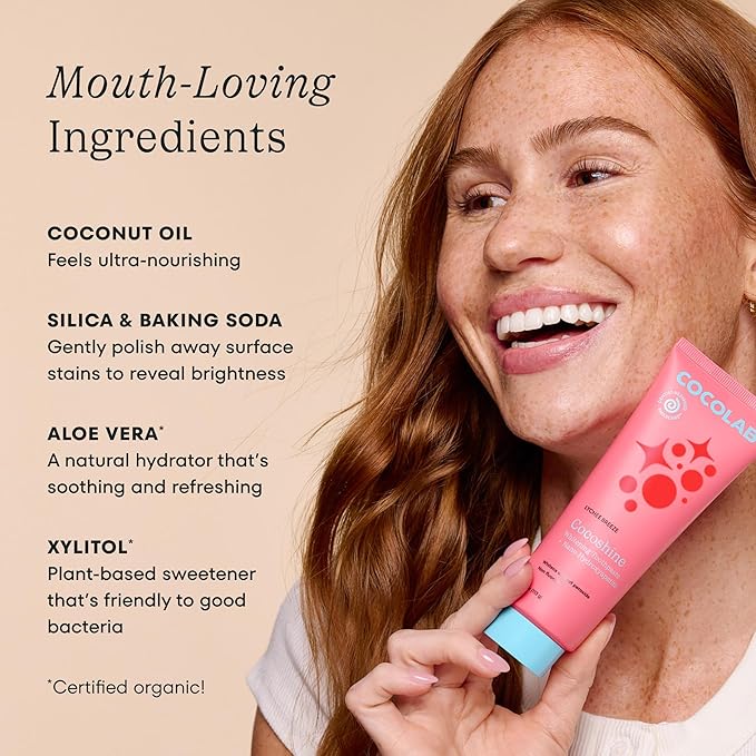 COCOLAB Cocoshine Whitening Toothpaste, Delightful Mint Flavor, Dentist-Designed Oral Care with nHA, Non-Fluoride, Vegan, Recyclable Tube, Coconut-Oil Infused, 4 oz