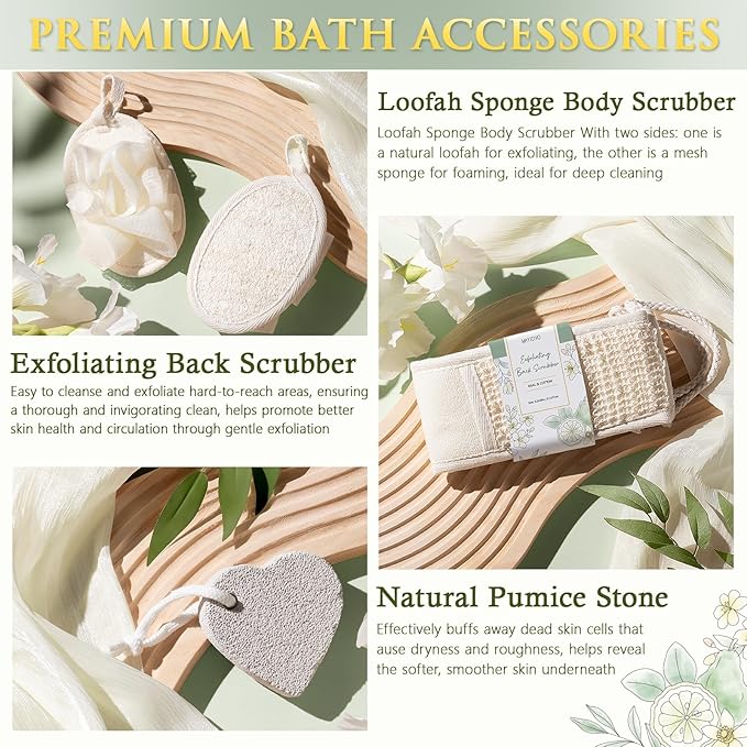 Birthday Gifts for Women, Bergamot Jasmine Relaxing Spa Gift Baskets for Women Self Care Package Bath Gift Set, Home Bath and Body Kit Pampering Valentines Day Gifts for Her Womens Mom Friends Sister