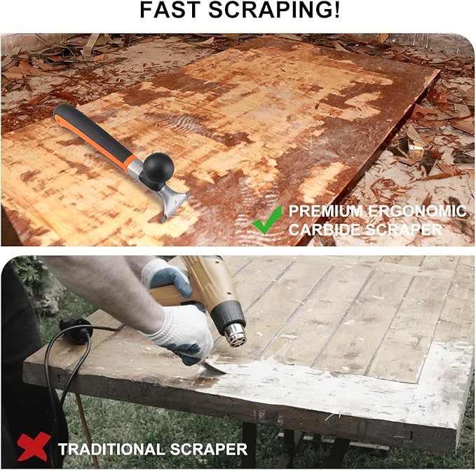 Premium Ergonomic Carbide Scraper,2-1/2",Scraper Tool for Removing Varnish, Paint, Glue, Resin, Dry Glaze, Stains, Putty, Scratch