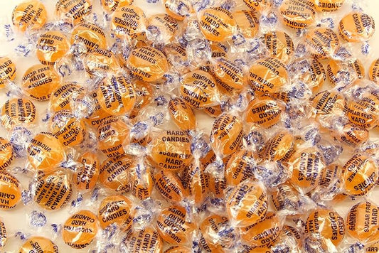 Planet Sweets Premium Sugar Free Butterscotch Hard Candy Buttons - 1.5 Pounds - Individually Wrapped Discs Candies