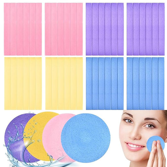 480 Pcs Compressed Facial Sponges, Soft Makeup Removal Round Face Wash Sponge, PVA Facial Sponges for Women Estheticians