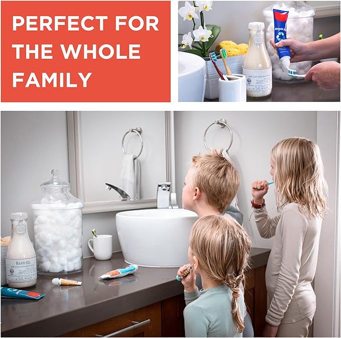 Chrome Cherry SqueezMe Self-Closing Toothpaste Caps, Silicone Lid for Kids & Adults, No Mess Toothpaste Dispenser, Self-Standing Easy Squeezer Cap, Bathroom Accessory, Clear, Pack of 3