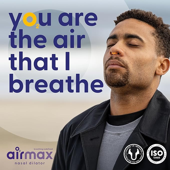 Air Max Nasal Dilators Trial Pack - Anti Snoring Devices - 76% More Airflow for Better Breathing & Against Nasal Congestion - Guaranteed Fit (1x Small & 1x Medium) - Reusable