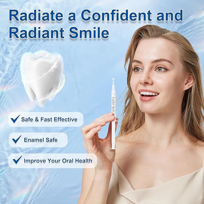 LUCKIN SMILE 10 * 3ML Teeth Whitening Gel Refill, 22% Carbamide Peroxide Suitable for Sensitive Teeth Whitening, 60 Whitening Treatments, Teeth Whiteners Used in Conjunction with Teeth Whitening Kit