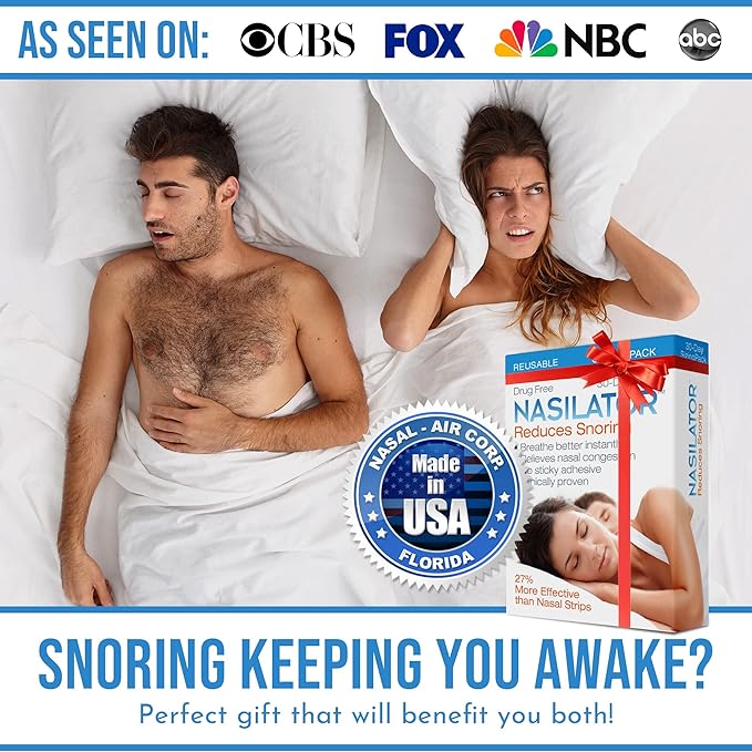 Made in USA! Nasilator Anti-Snoring Devices - Soft and Flexible Nasal Dilators | Improves Breathing & Sleeping | Snoring Solution | Reusable & Better Than Nasal Strips Pack of 4 (Nude)