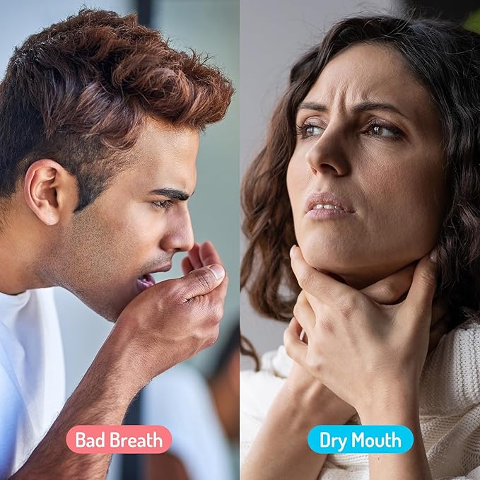 Oral Spray for Adults, Mouth Freshening Spray, Portable Peppermint Oral Freshener, Alcohol & Fluoride-Free Oral Care Mouth Spray, Travel, Dates, Office, Dry & Bad Breath,0.5fl.oz (Purple)