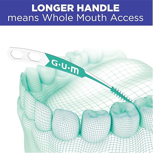 GUM Soft-Picks Advanced, Easy to Use Dental Picks for Teeth Cleaning Health, Disposable Interdental Brushes with Convenient Carry Case, Dentist Recommended Dental Picks, 90 Count