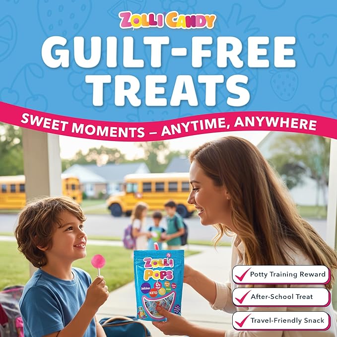 Zollipops Clean Teeth Pops Sugar Free Candy with Xylitol, Dye-Free Lollipops - Keto & Diabetic-Friendly, Dentist-Approved Treats for Kids (Natural Fruit Flavors, 17.64 lb)