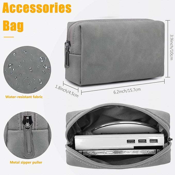 HYZUO 13 Inch Laptop Sleeve Case with Stand for 2025-2018 MacBook Air 13 M4 M3 M2 M1, 2025-2016 MacBook Pro 13 M2 M1, 13" iPad Pro/Air, Surface Pro 11/10/9, XPS 13, with Pouch, Dark Gray
