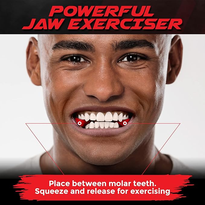 Mayena Jaw Exerciser for Men & Women | 3 Resistance Levels (6 pcs) Silicone Jawline Shaper Set | Powerful Jaw Trainer for Beginner, Intermediate & Advanced Users | Slims & Tones the Face