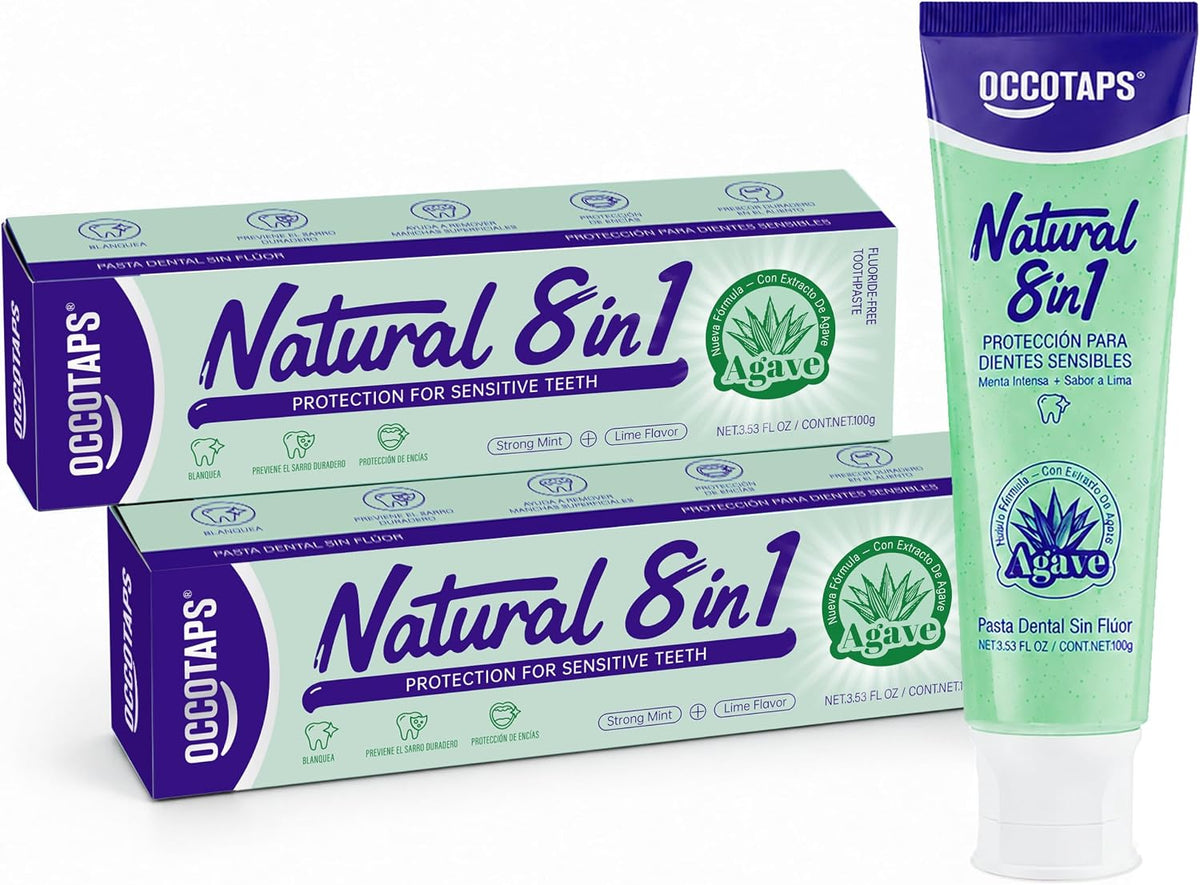 Agave Sensitive Toothpaste, Fluoride-Free Natural Whitening Toothpaste for Sensitive Teeth, Gentle Gum Care, Helps Remove Stains, Fresh Mint Herbal Formula, 2 Pk US Manufactured