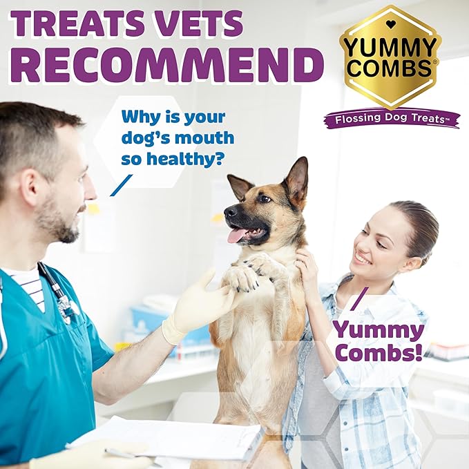 Yummy Combs Dog Dental Treats – Vet VOHC Approved, Removes Tartar & Cleans Teeth – Yummy High Protein Chicken Treat for Small Dogs (Mini Pack, 13 Count)