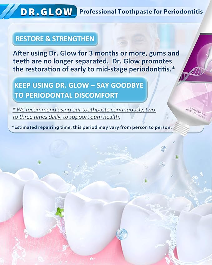 Gum Disease Treatment Toothpaste for Early & Mid Periodontitis, Gingivitis Treatment Gum Repair for Receding Gums, Periodontal Disease Treatment Hydroxyapatite Toothpaste Fluoride Free 3.52OZ