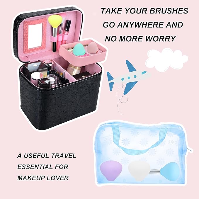 Makeup Brush Covers, Make up Brush Holders for Travel and Home Storage, Reusable Silicone Organizer Case for Brushes, 6 Pack Dustproof Brush Protector Guards Caps Gift for Makeup Lover and Wife