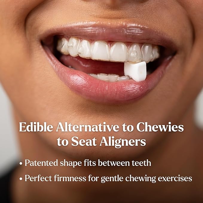 Movemints Clear Aligner Mints - Patented, Edible Alternative to Chewies - Freshen Breath and Improve Dry Mouth with Xylitol - Mint Chocolate (3 Pack)
