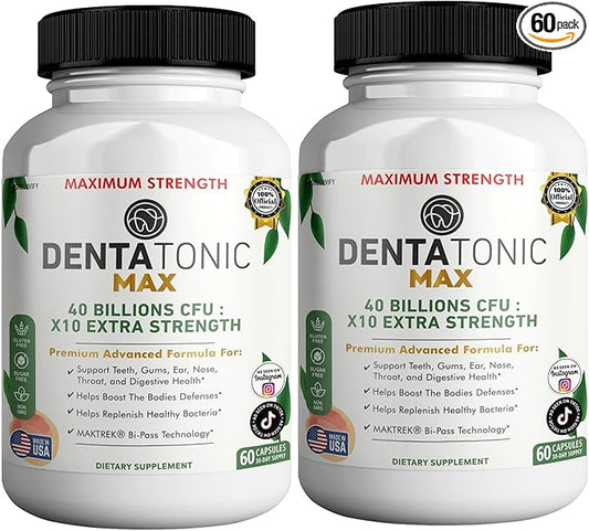 Denta Tonic Max Probiotic Supplement, 40 Billion CFU, 60 Capsules, Supports Oral & Digestive Health (2)