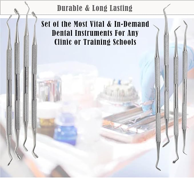Set of 17 Dental Spoon Excavators Plugger Restorative Composite Filling Tooth Cavity Carious Decay Removal Double Ended Instruments
