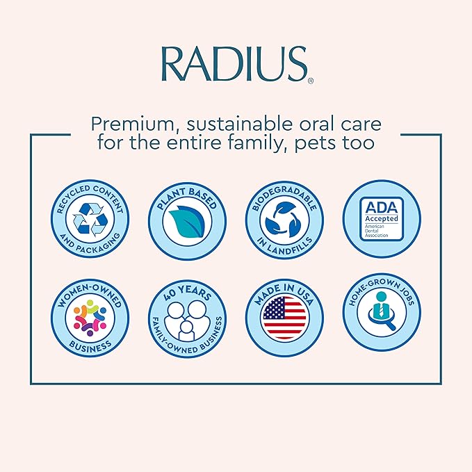 RADIUS Toothbrush Source Floss Brush BPA Free & ADA Accepted Improve Gum Health & Reduce Gum Issues - Soft - Assorted Colors - Pack of 6