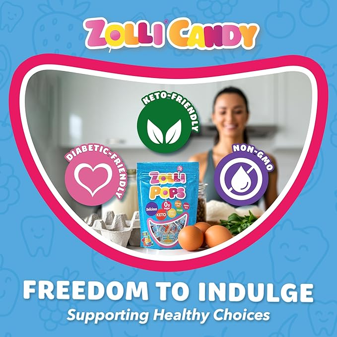 Zollipops Clean Teeth Pops Sugar Free Candy with Xylitol, Dye-Free Lollipops - Keto & Diabetic-Friendly, Dentist-Approved Treats for Kids (Natural Fruit Flavors, 17.64 lb)