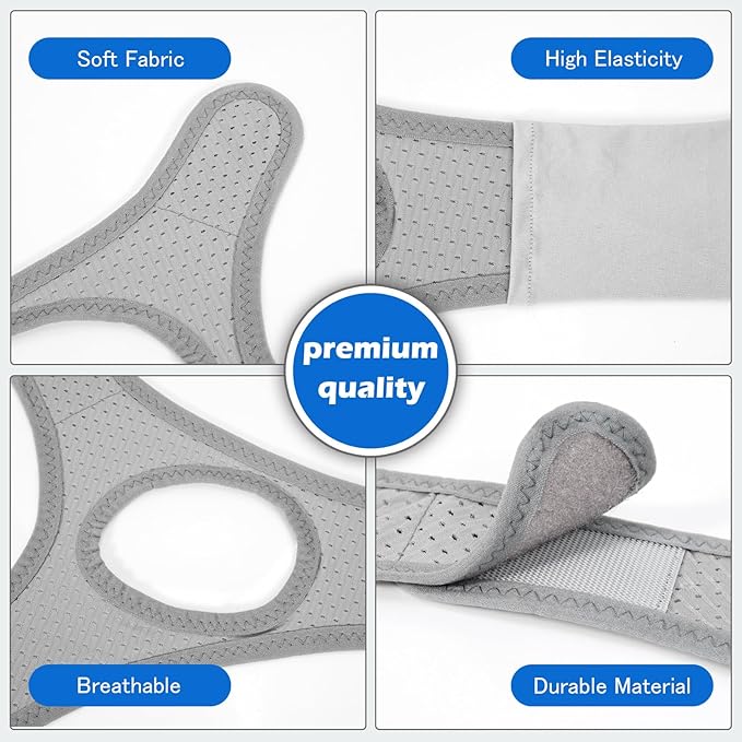 Forzacx Anti Snoring Chin Strap - Light Breathable Cpap Chin Strap Snoring Solution, Comfortable Chin Portion Widen Softer, Efficient Reduce Snoring, Adjustabl Sleep Chin Strap for Men Women - Grey