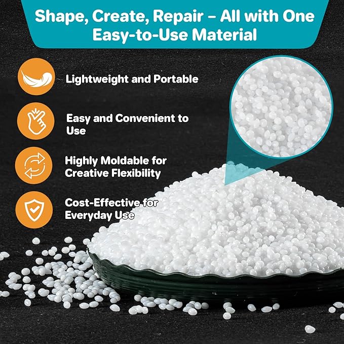 10.9oz Repair Thermoplastic Teeth Beads - Tooth Repair Kit,Moldable False Teeth Beads for DIY Tooth Filling,Moldable Thermal Beads for Halloween Vampire Teeth Fangs