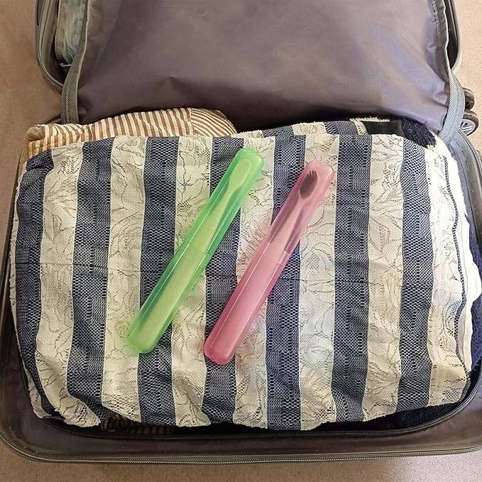 4 Pack Toothbrush Cases Travel Toothbrush Holder Portable Toothbrush Container Case Plastic Toothbrush Carrier Cover Case for Traveling, Bathroom, School, Home, Camping