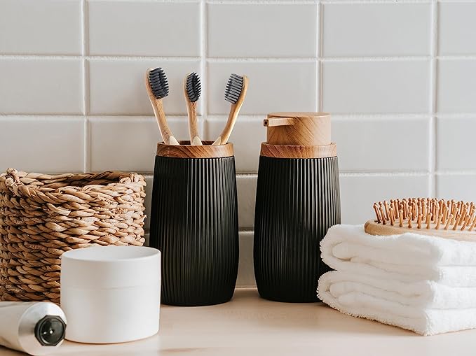 Eco-Friendly Bamboo Toothbrush Set of 4 - Soft Bristle Toothbrush with Ergonomic Handles & Charcoal Bristles – Low Waste & Biodegradable Personal Care Essentials