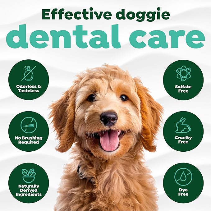 TropiClean Fresh Breath Advanced Whitening Water Additive for Dogs, Max Strength Dog Teeth Cleaning and Breath Freshener Solution, 16oz