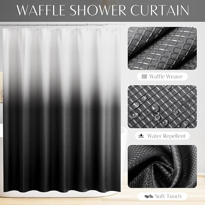 32PCS Bathroom Set Bathroom Sets with Shower Curtain and Rugs Black Bathroom Accessories,Shower Curtain Set,Bathroom Rug Set with Bathroom Trash Can
