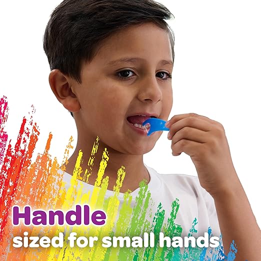 GUM Crayola Kids Flossers with Fluoride - Designed for Little Hands - Fun Grape Flavor - Easy to Use Kids Floss Picks for Children Ages 3+, 75 Count (Pack of 6)