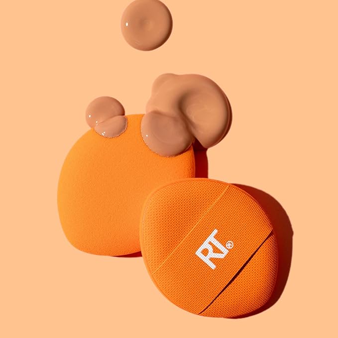 Real Techniques Mini Miracle Concealer Puff Trio, Small Makeup Puff For Liquid & Cream Foundation & Concealer, Targeted Concealing, Travel Friendly & Reusable, Vegan & Cruelty Free, 3 Count
