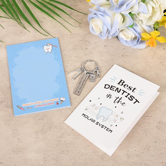 Dentist Gifts for Men Unique Dental Assistant Gifts Funny Dental Hygienist Gift Including Tumbler Mug Socks Badge Reel Holder Makeup Bag Keychain for Birthday Christmas