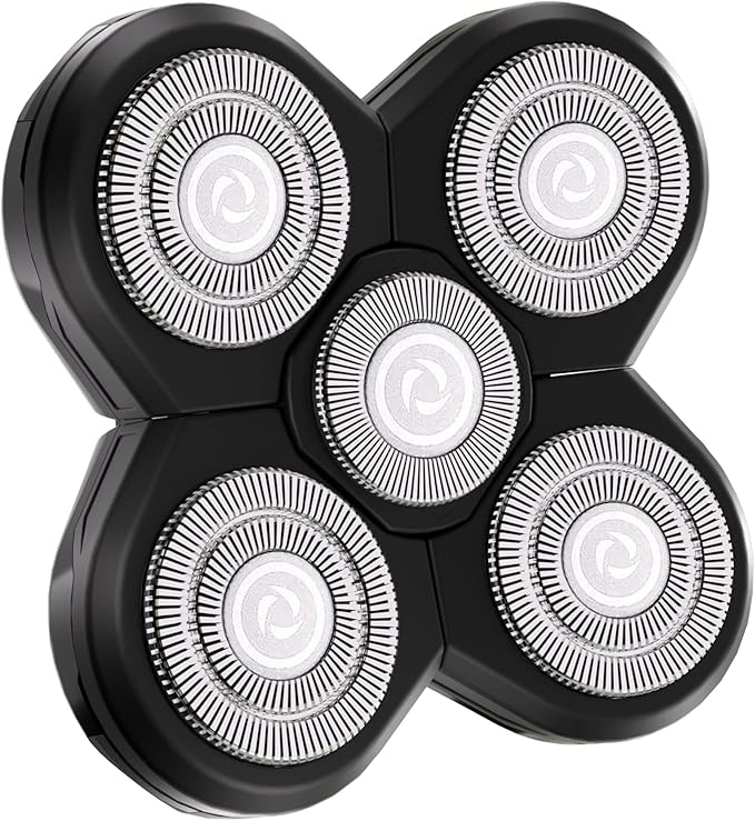 Universal Replacement Heads for Blade,Replacement Blades Compatible with Most Major Head Shaver Brands, Easy-to-Install Electric Razor Shaver Heads for Bald Men. (5 Black)
