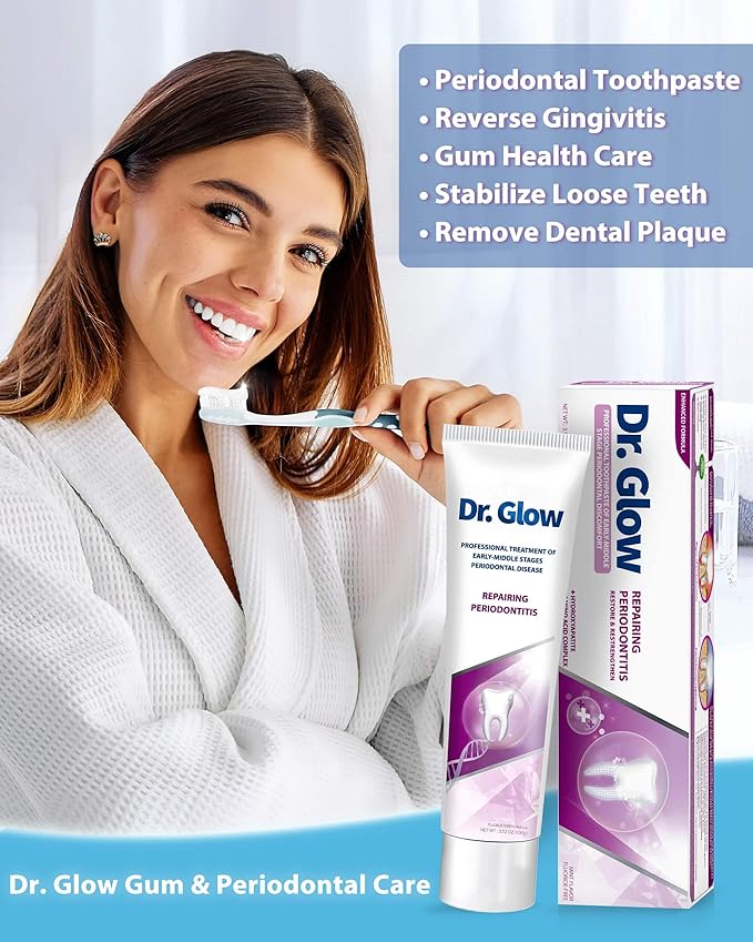 Toothpaste Gum Repair for Receding Gums, Periodontal Disease, Bad Breath, Gum Regrowth, Loose Tooth Repair - 2 Tubes