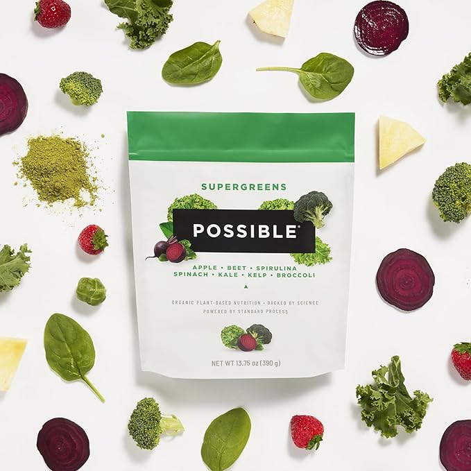 SuperGreens - Superfoods Powder Mix with 23 Whole Food Ingredients - Vegan, Organic, Plant-Based Wellness - Gluten-Free, USDA Organic - Clean Label - 1 Bag, 30 Servings